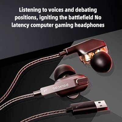 POLVCDG Type-C Wired Gaming Headphones – Noise-Isolating, Anti-Tangle & Built for Gamers