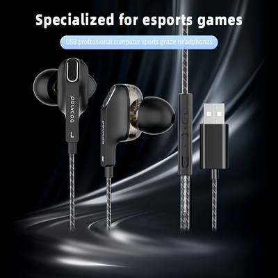 POLVCDG Type-C Wired Gaming Headphones – Noise-Isolating, Anti-Tangle & Built for Gamers