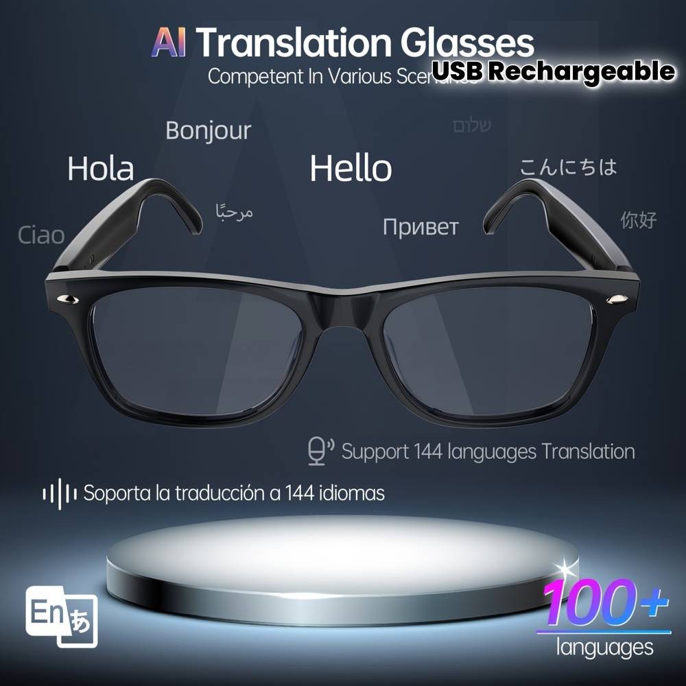 LIFEBEE AI Translation Glasses – Smart Wireless Eyewear for Language, Travel & Outdoor Lifestyle
