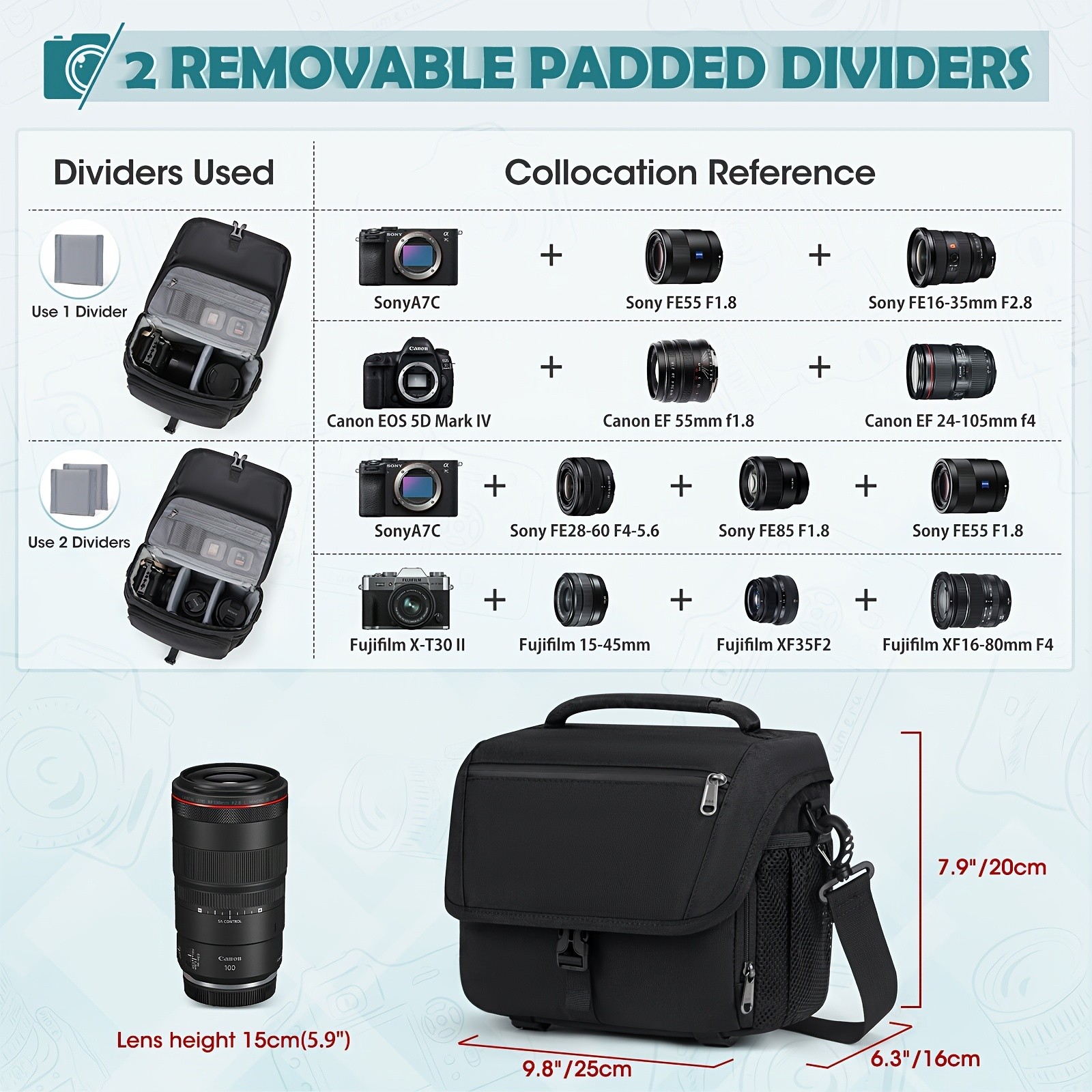 RAINSMORE Camera Bag – Compact, Protective & Travel-Ready for DSLR, Mirrorless & Action Cameras