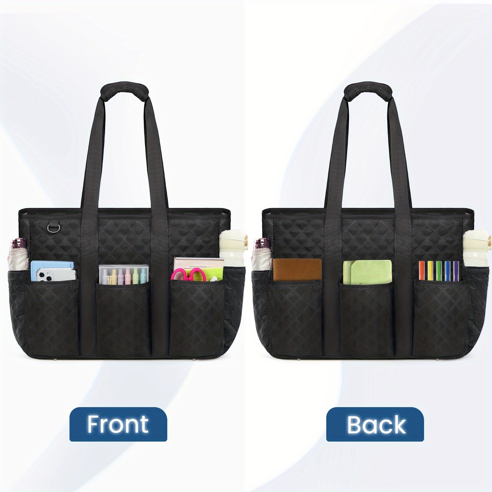 RAINSMORE Women’s Large Laptop Tote Bag – 15.6" Compartment, Heavy-Duty Organisation for Work, School & Travel