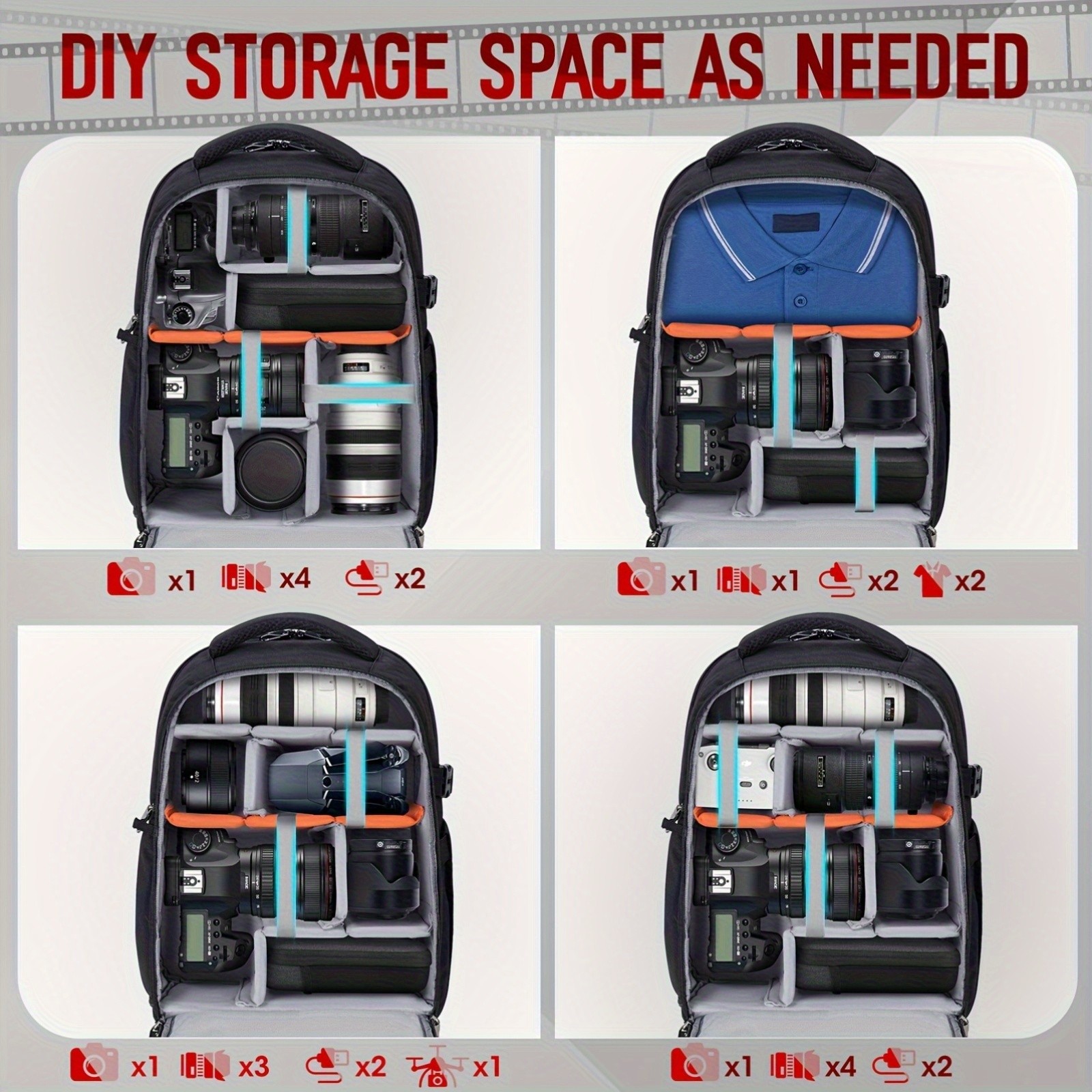 RAINSMORE Camera & Laptop Backpack – Anti-Theft 15.6" Photography Bag with Tripod Holder