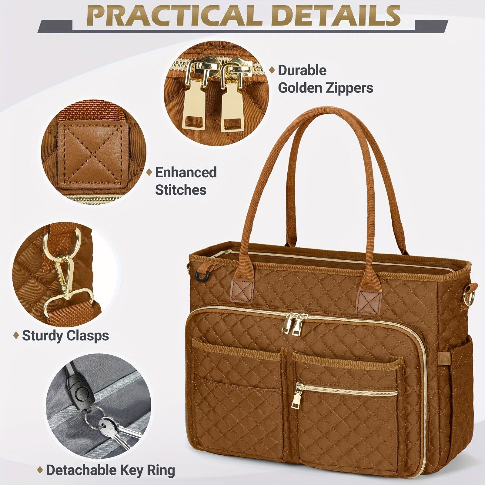 NUBILY Women’s 15.6-Inch Teacher’s Laptop Bag – Professional Work Tote with Insulated Pocket & Crossbody Strap