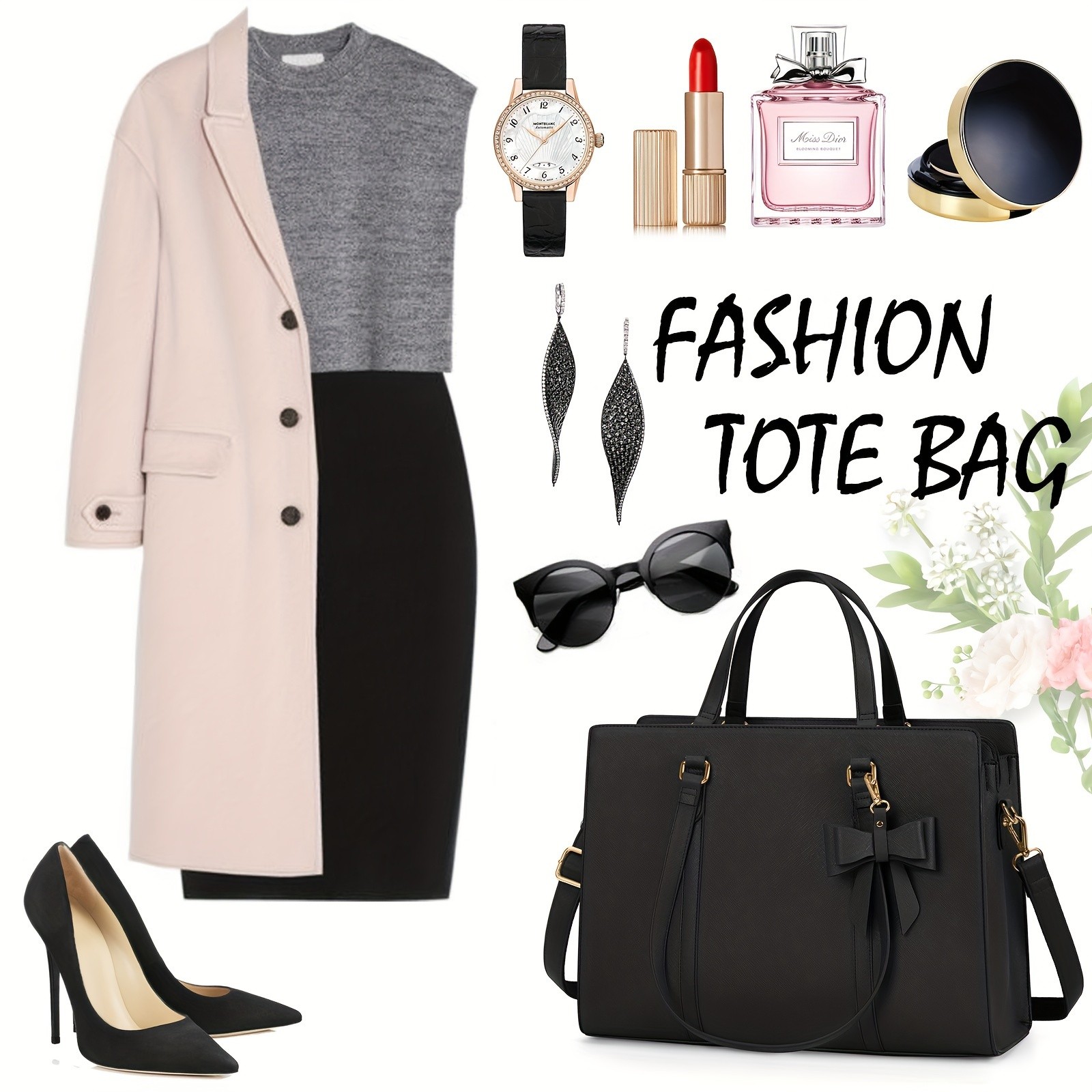 NUBILY Women’s 39.62 cm Laptop Tote Bag – Elegant PU Leather Work Bag for Modern Professionals