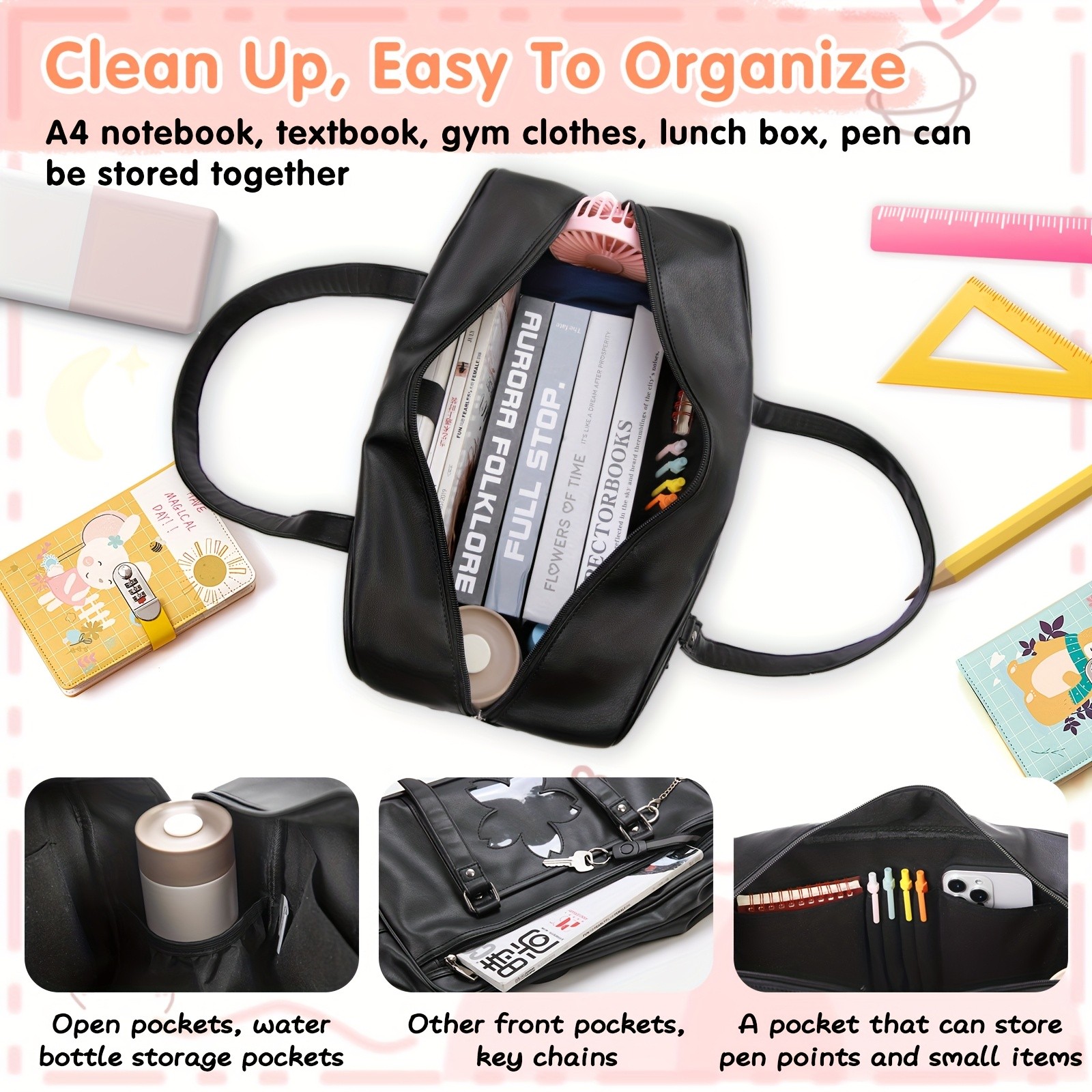 NUBILY Large Capacity Boston Bag – Stylish, Durable & TSA-Compliant for Middle & High School Students