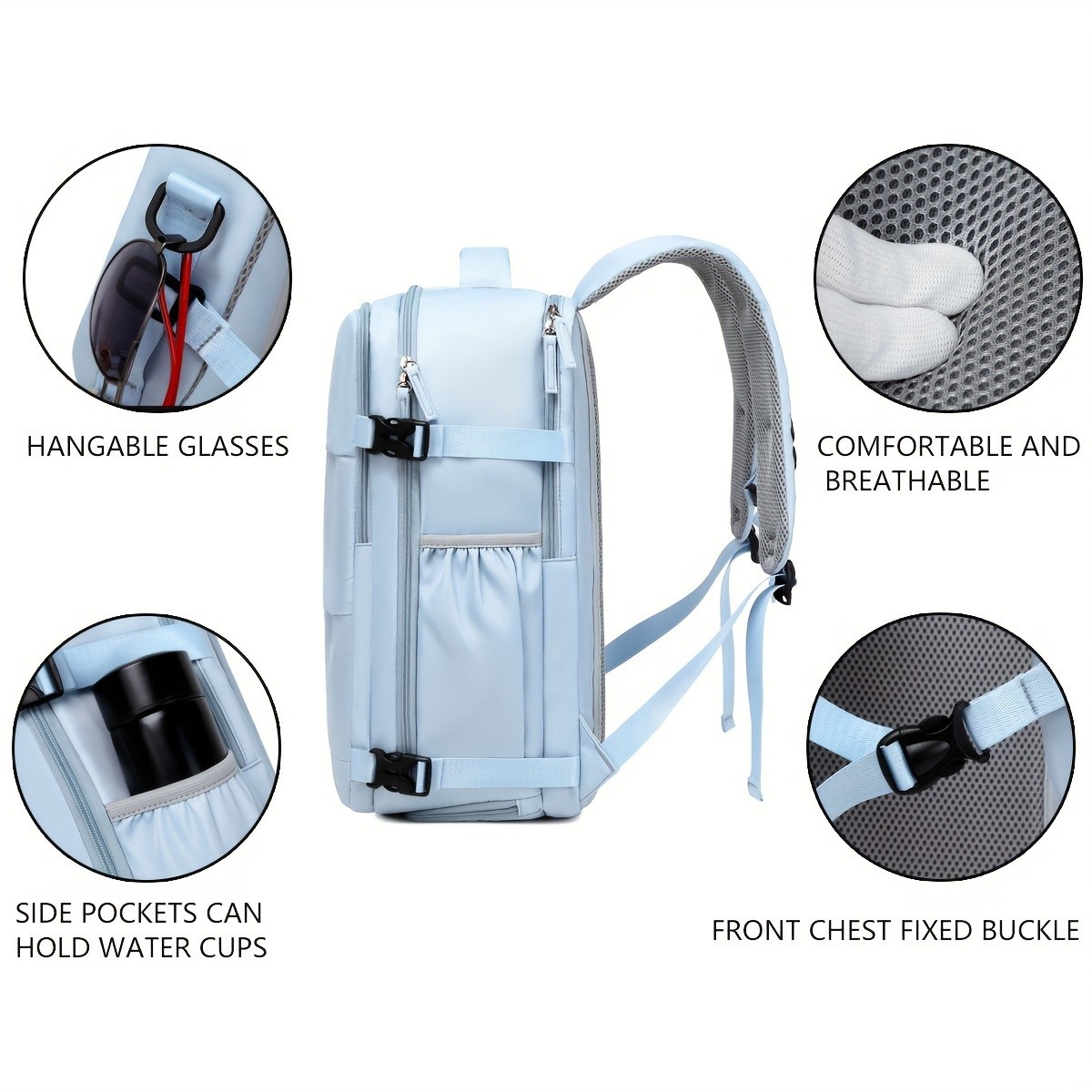 ENOSHI Ladies’ Laptop Backpack – Airline-Approved Travel Bag with USB Charging & 15.6-Inch Laptop Compartment