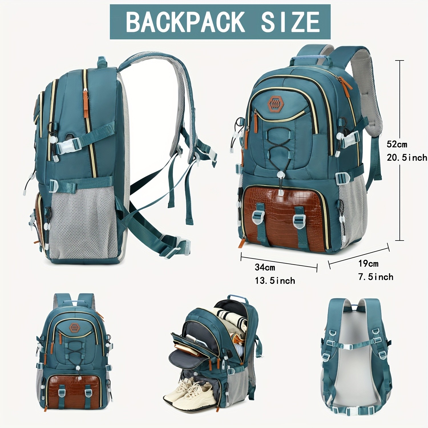 ENOSHI 40L Large Capacity Backpack – Heavy-Duty Travel & Hiking Pack with 43.94 cm Laptop Sleeve & Shoe Compartment