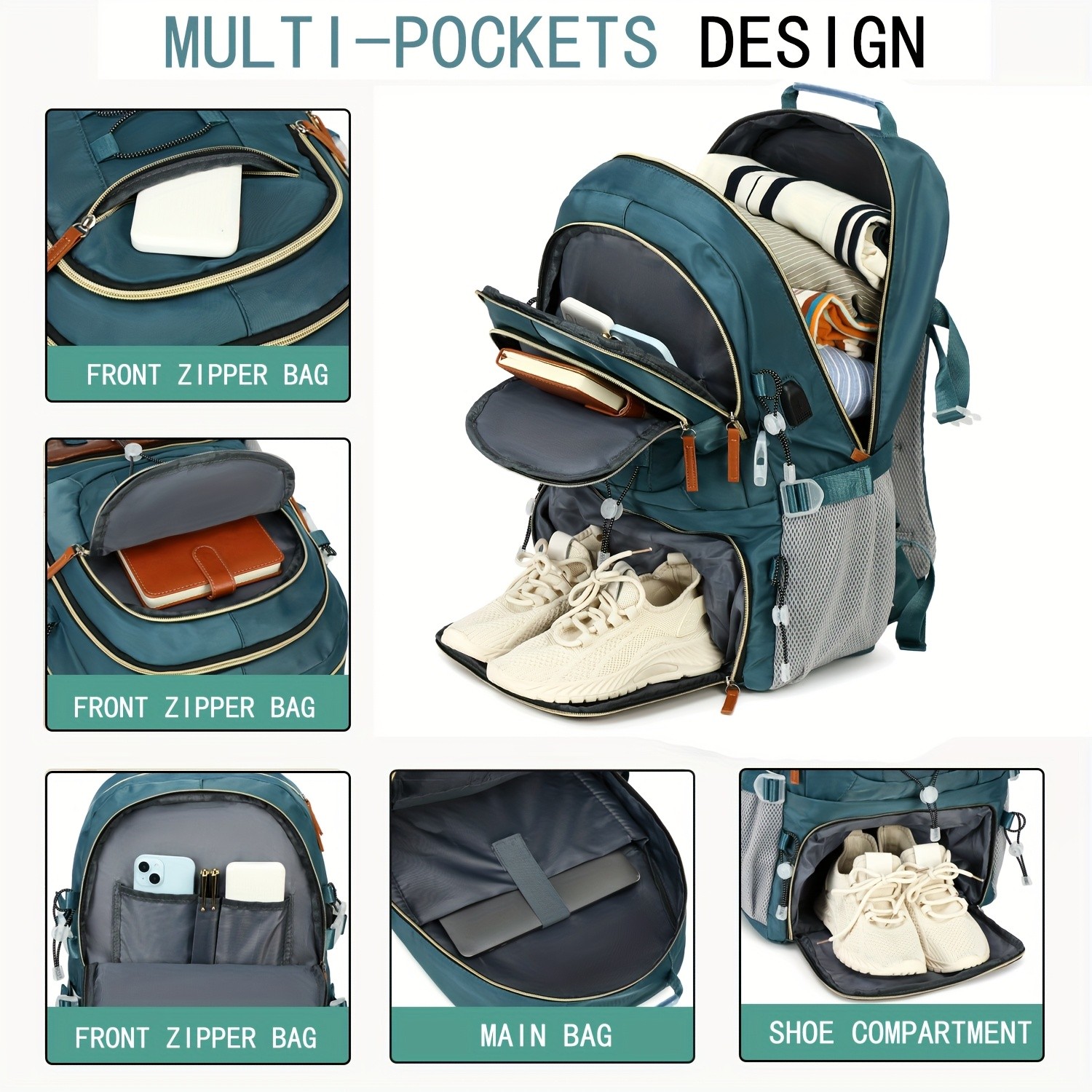 ENOSHI 40L Large Capacity Backpack – Heavy-Duty Travel & Hiking Pack with 43.94 cm Laptop Sleeve & Shoe Compartment