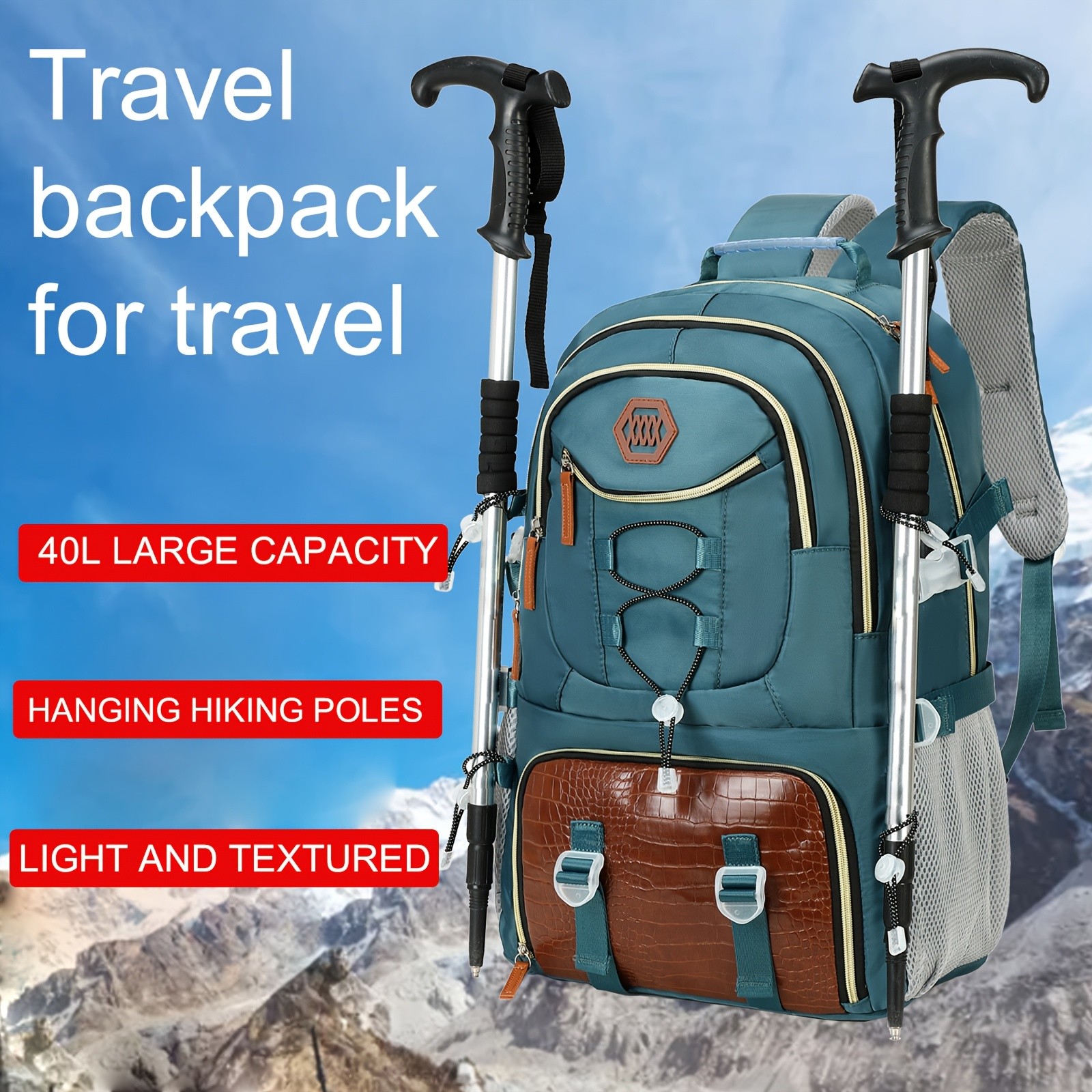 ENOSHI 40L Large Capacity Backpack – Heavy-Duty Travel & Hiking Pack with 43.94 cm Laptop Sleeve & Shoe Compartment