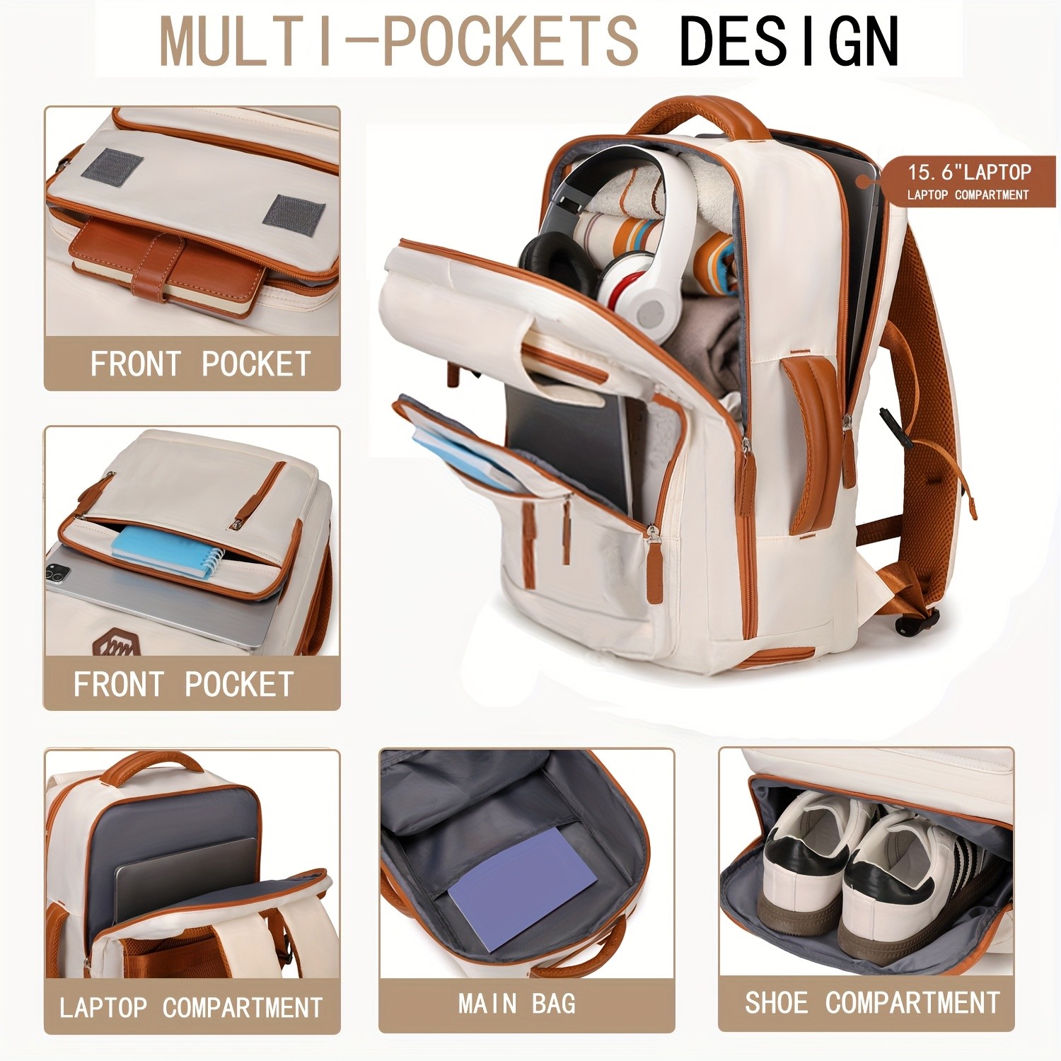 ENOSHI Airline-Approved 39.62 cm Laptop Travel Backpack – Durable, Sleek & Multi-Functional Backpack for Travel, Work & Daily Adventure