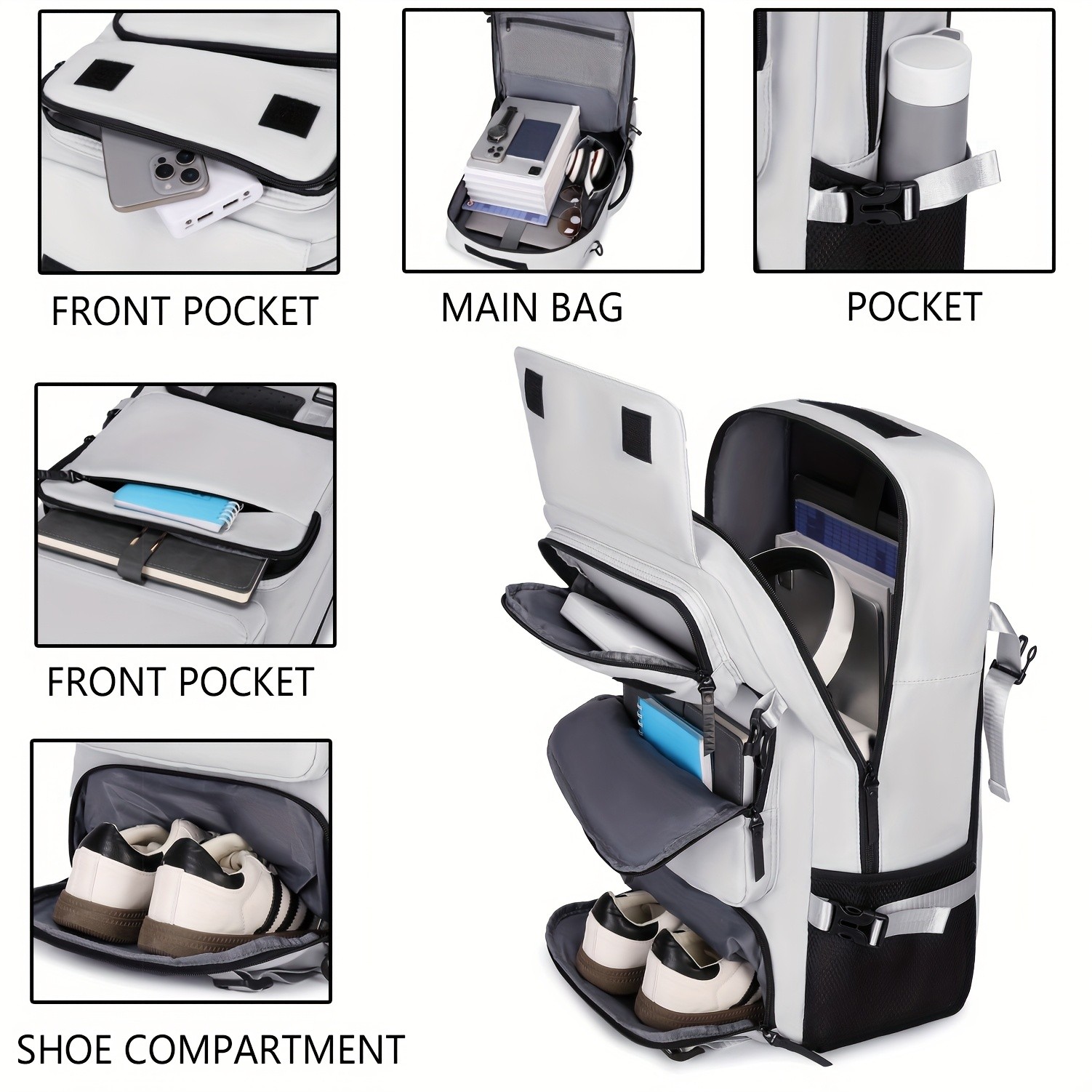 ENOSHI Men’s Large Travel Backpack – Convertible Shoulder Bag with Shoe Compartment & Laptop Storage