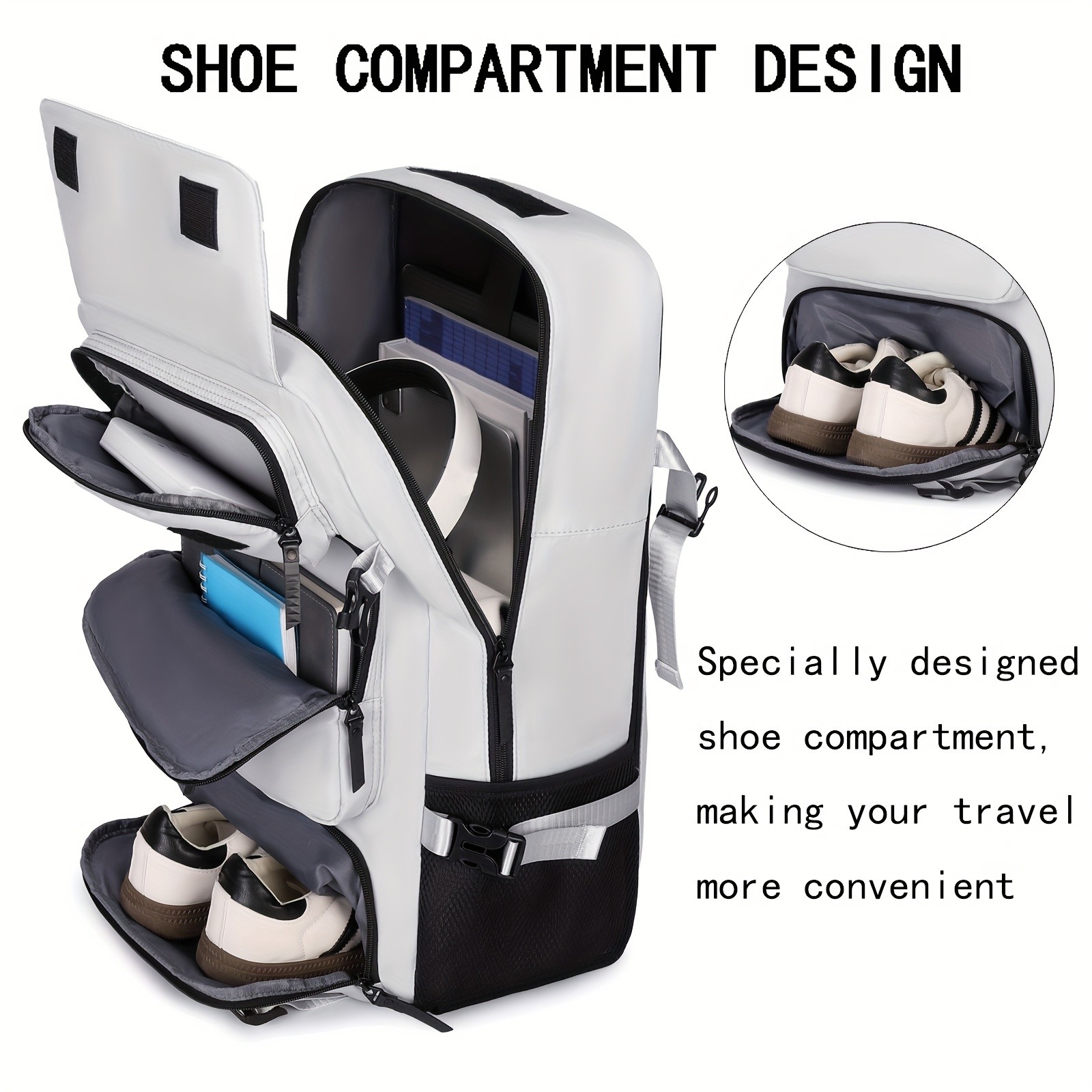 ENOSHI Men’s Large Travel Backpack – Convertible Shoulder Bag with Shoe Compartment & Laptop Storage