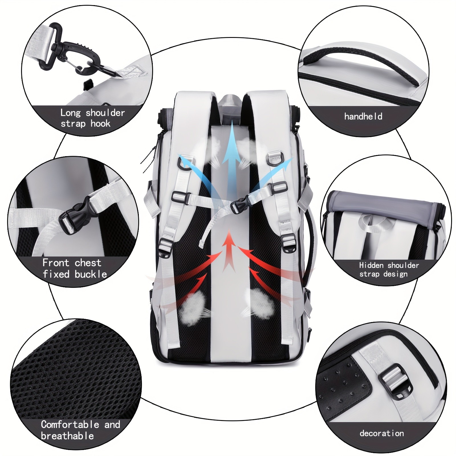 ENOSHI Men’s Large Travel Backpack – Convertible Shoulder Bag with Shoe Compartment & Laptop Storage