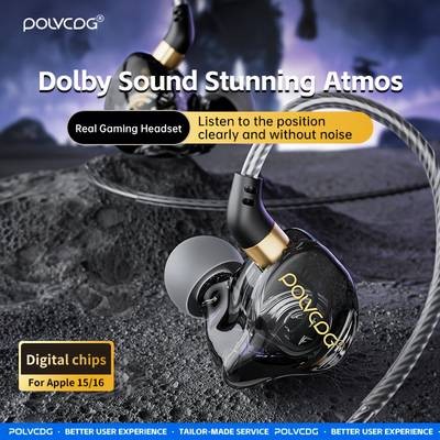 POLVCDG Gaming-Themed Wired Headphones – Stereo Sound, Comfortable Fit & High-Clarity Calls