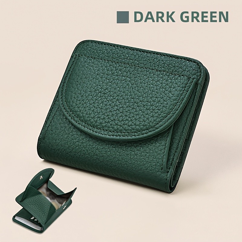 BANYANU Women’s Genuine Leather Mini Wallet Set – Vintage 6-Card Holder + Coin Purse with Snap Closure