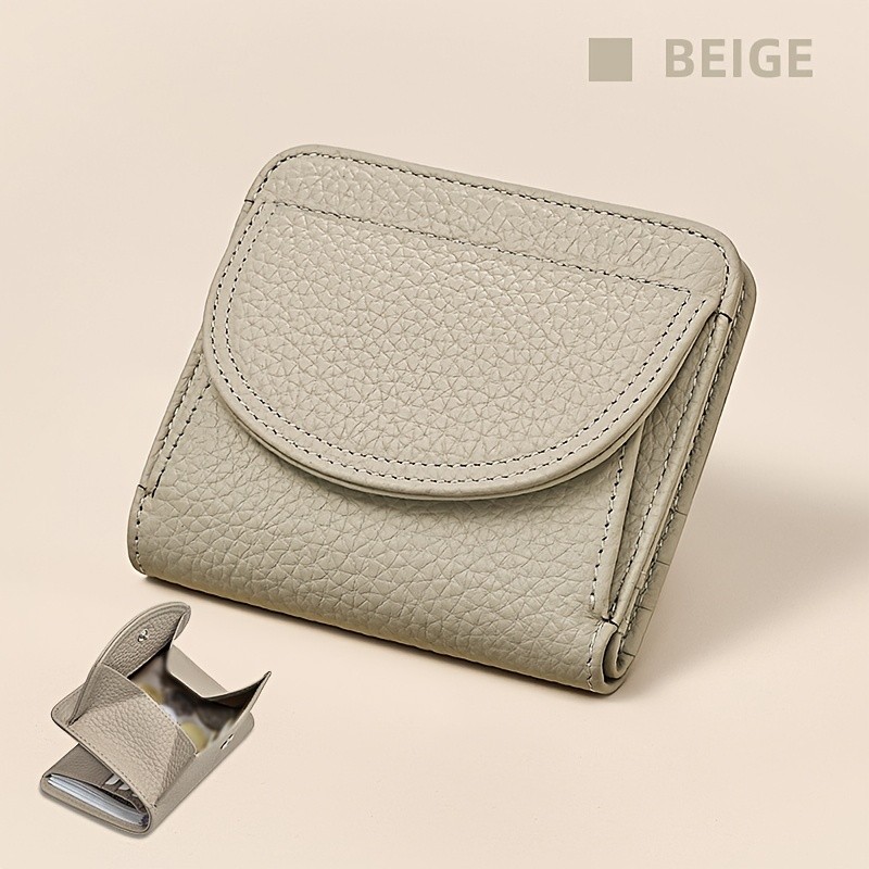 BANYANU Women’s Genuine Leather Mini Wallet Set – Vintage 6-Card Holder + Coin Purse with Snap Closure