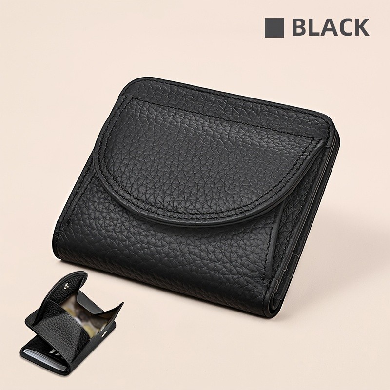 BANYANU Women’s Genuine Leather Mini Wallet Set – Vintage 6-Card Holder + Coin Purse with Snap Closure