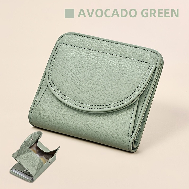 BANYANU Women’s Genuine Leather Mini Wallet Set – Vintage 6-Card Holder + Coin Purse with Snap Closure