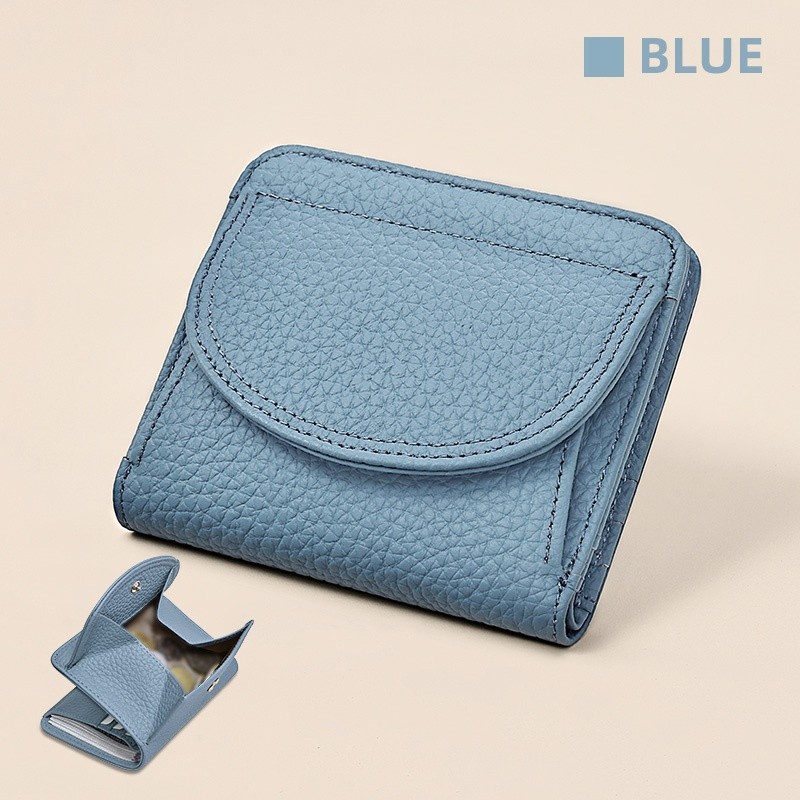 BANYANU Women’s Genuine Leather Mini Wallet Set – Vintage 6-Card Holder + Coin Purse with Snap Closure