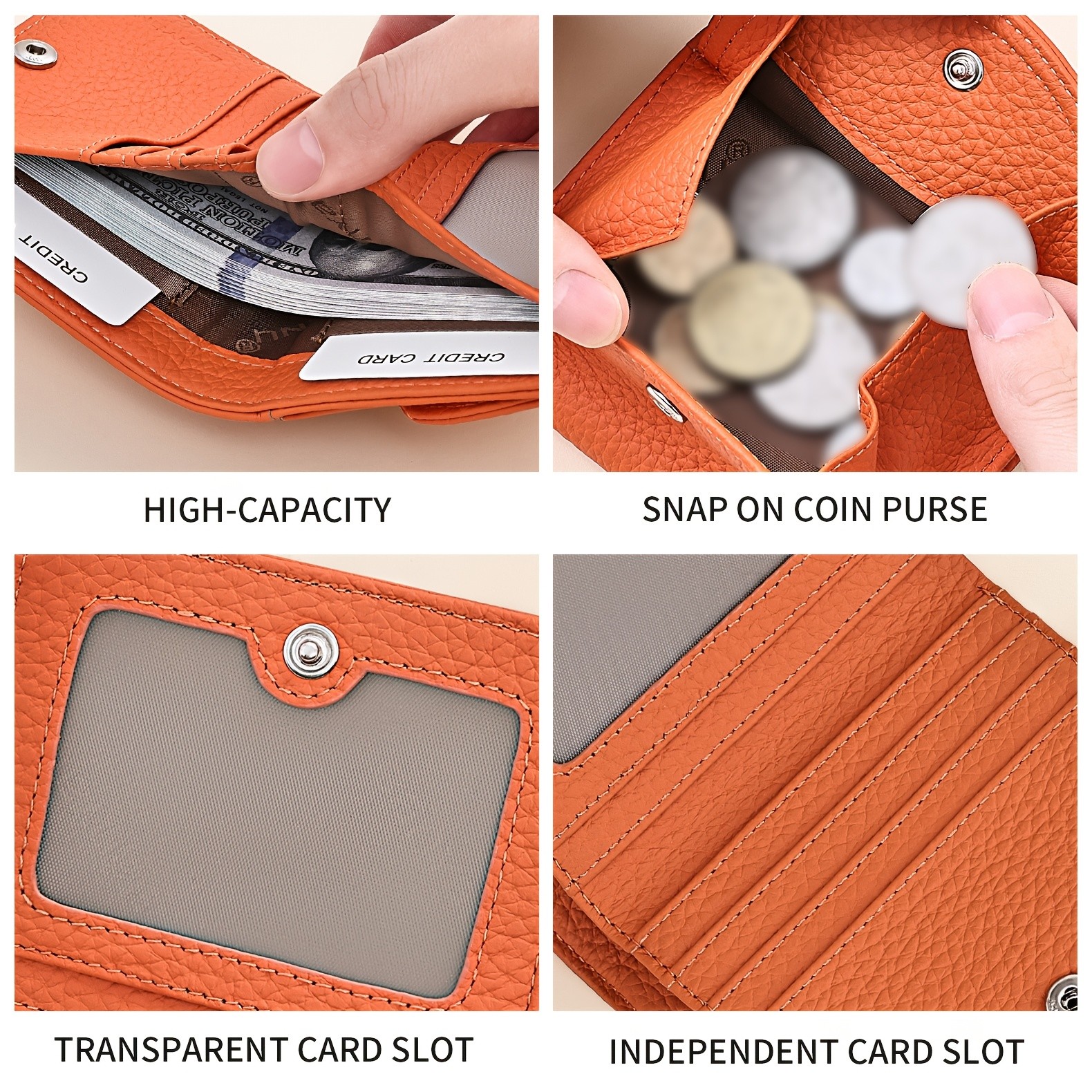 BANYANU Women’s Genuine Leather Mini Wallet Set – Vintage 6-Card Holder + Coin Purse with Snap Closure