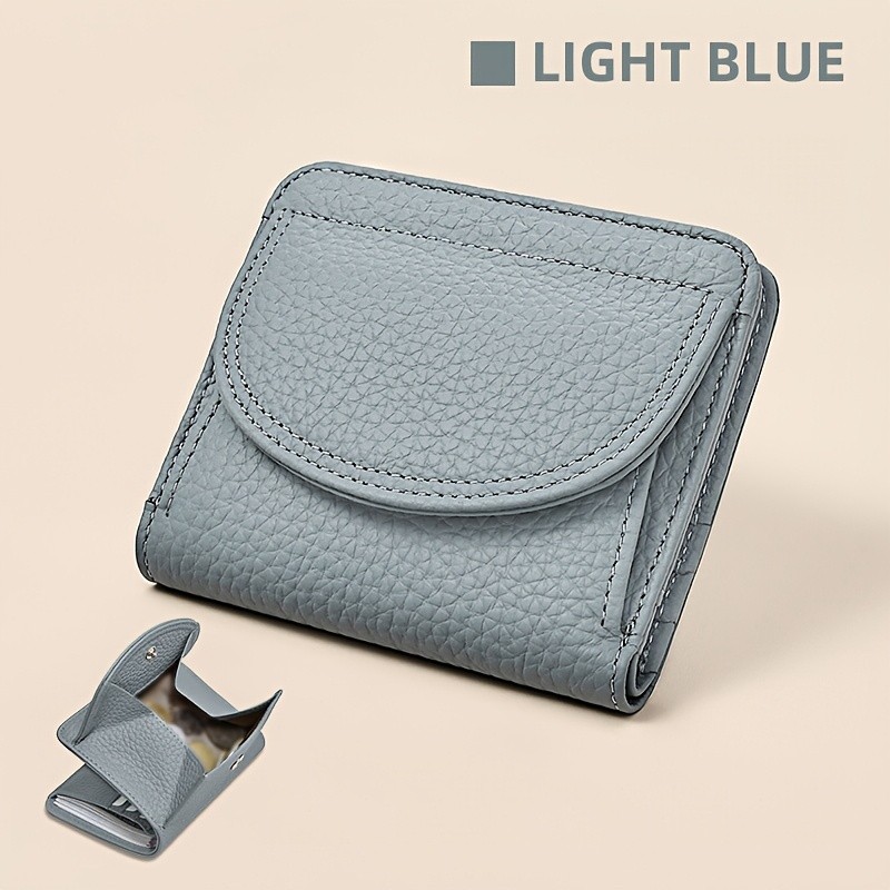 BANYANU Women’s Genuine Leather Mini Wallet Set – Vintage 6-Card Holder + Coin Purse with Snap Closure