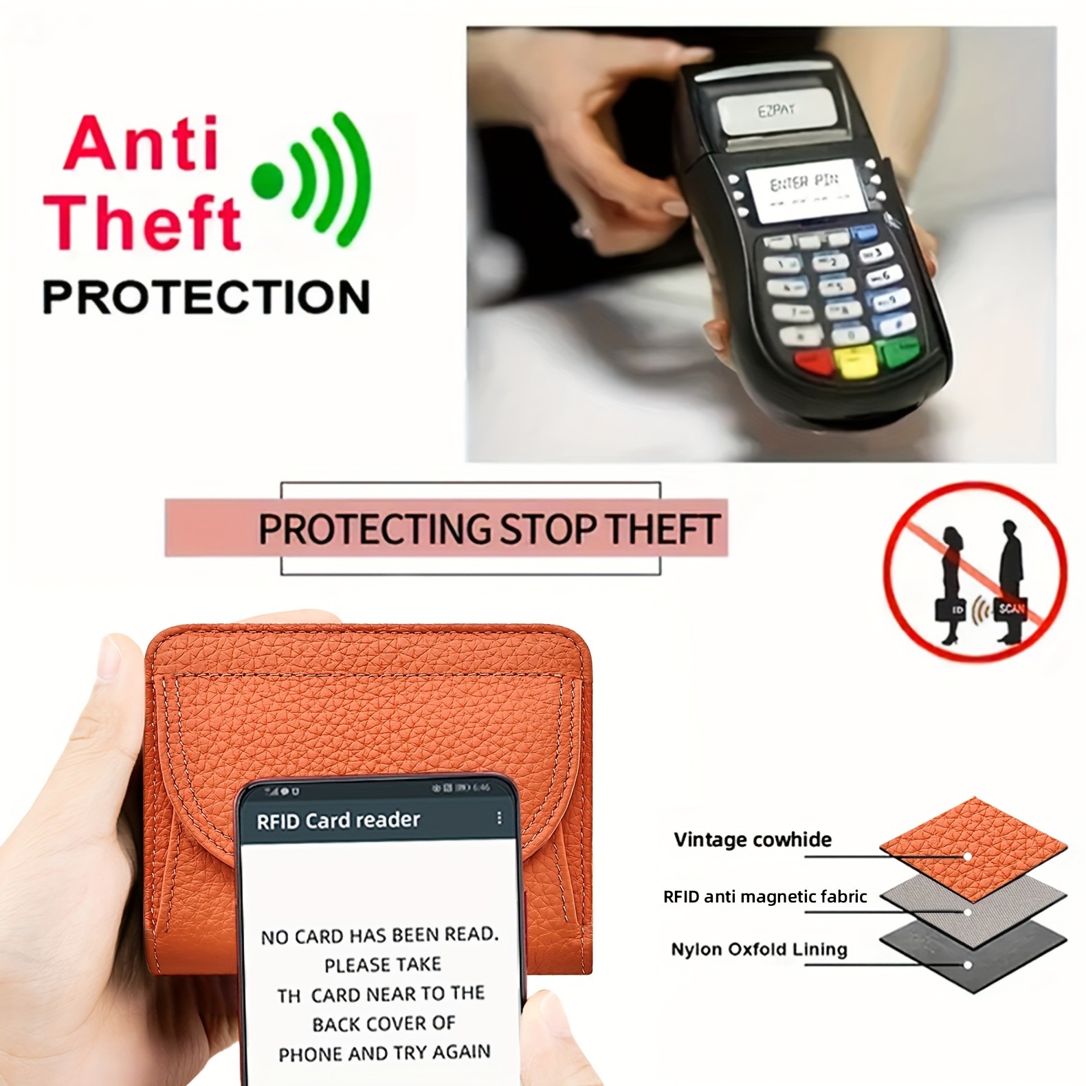 BANYANU Women’s Genuine Leather Mini Wallet Set – Vintage 6-Card Holder + Coin Purse with Snap Closure