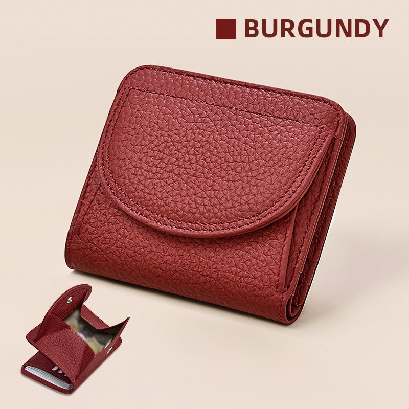 BANYANU Women’s Genuine Leather Mini Wallet Set – Vintage 6-Card Holder + Coin Purse with Snap Closure