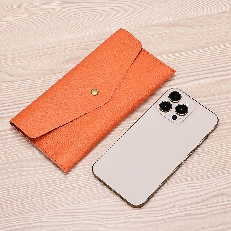 BANYANU Women’s Luxury Genuine Leather Wallet – Large-Capacity Envelope Purse with Rivet Details