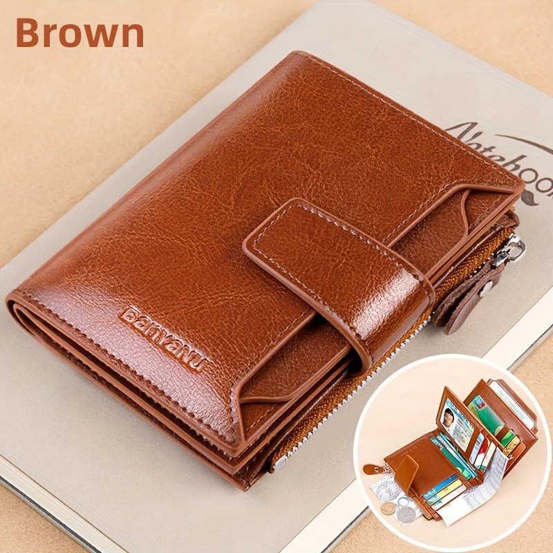 BANYANU Vintage Women’s Compact Wallet – Slim RFID-Blocking Foldable Organizer with Multiple Card Slots