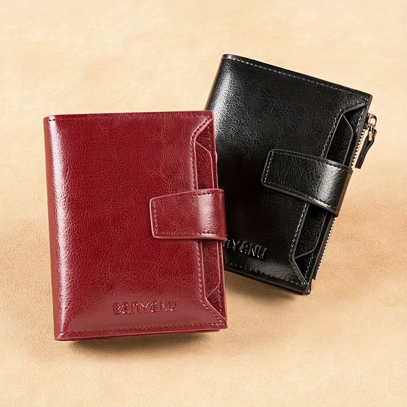 BANYANU Vintage Women’s Compact Wallet – Slim RFID-Blocking Foldable Organizer with Multiple Card Slots