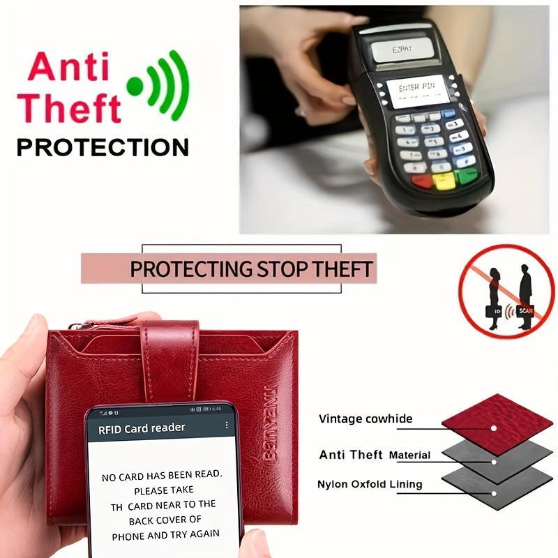 BANYANU Vintage Women’s Compact Wallet – Slim RFID-Blocking Foldable Organizer with Multiple Card Slots