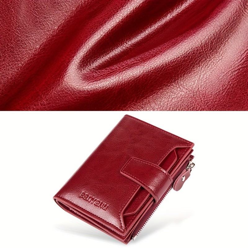 BANYANU Vintage Women’s Compact Wallet – Slim RFID-Blocking Foldable Organizer with Multiple Card Slots