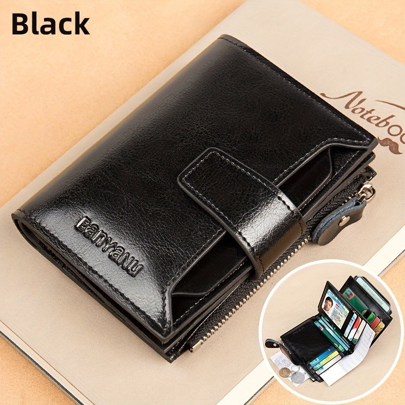 BANYANU Vintage Women’s Compact Wallet – Slim RFID-Blocking Foldable Organizer with Multiple Card Slots