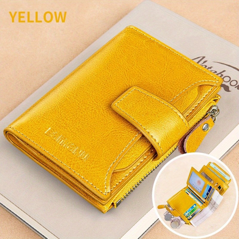 BANYANU Vintage Women’s Compact Wallet – Slim RFID-Blocking Foldable Organizer with Multiple Card Slots