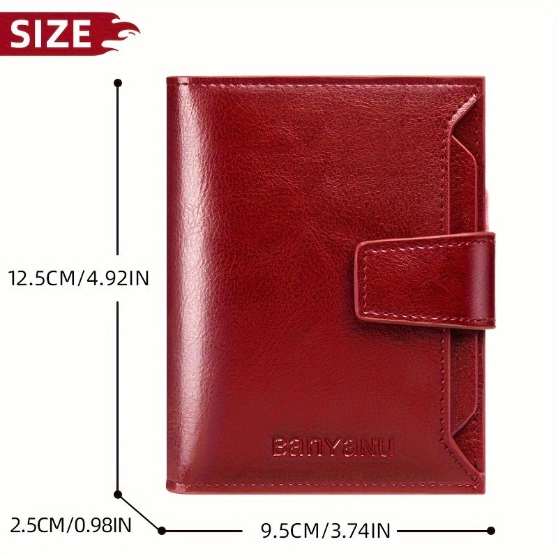 BANYANU Vintage Women’s Compact Wallet – Slim RFID-Blocking Foldable Organizer with Multiple Card Slots