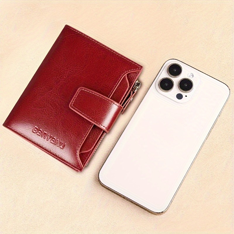 BANYANU Vintage Women’s Compact Wallet – Slim RFID-Blocking Foldable Organizer with Multiple Card Slots