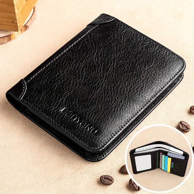 BANYANU Vintage Leather Bifold Wallet – Slim Head-Layer Leather Wallet with Large Capacity & Timeless Style