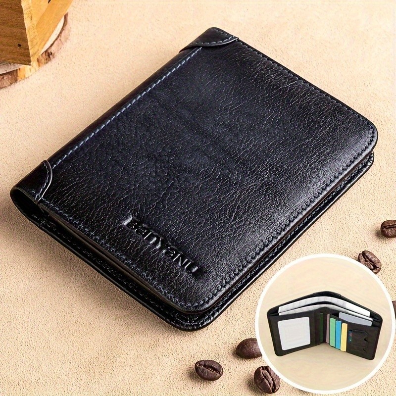 BANYANU Vintage Leather Bifold Wallet – Slim Head-Layer Leather Wallet with Large Capacity & Timeless Style