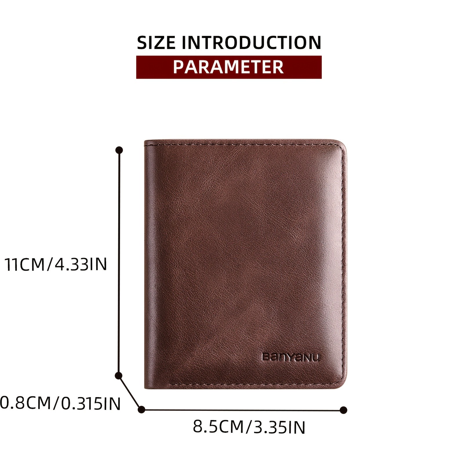 BANYANU Vintage Genuine Leather Men’s Wallet – Slim Top-Layer Cowhide with Multi-Card Holder & Secure Snap Closure