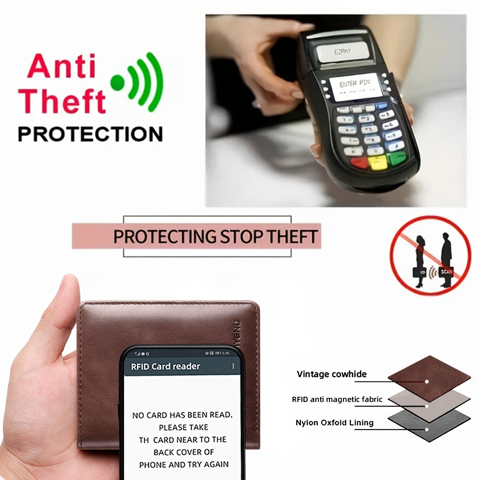 BANYANU Vintage Genuine Leather Men’s Wallet – Slim Top-Layer Cowhide with Multi-Card Holder & Secure Snap Closure