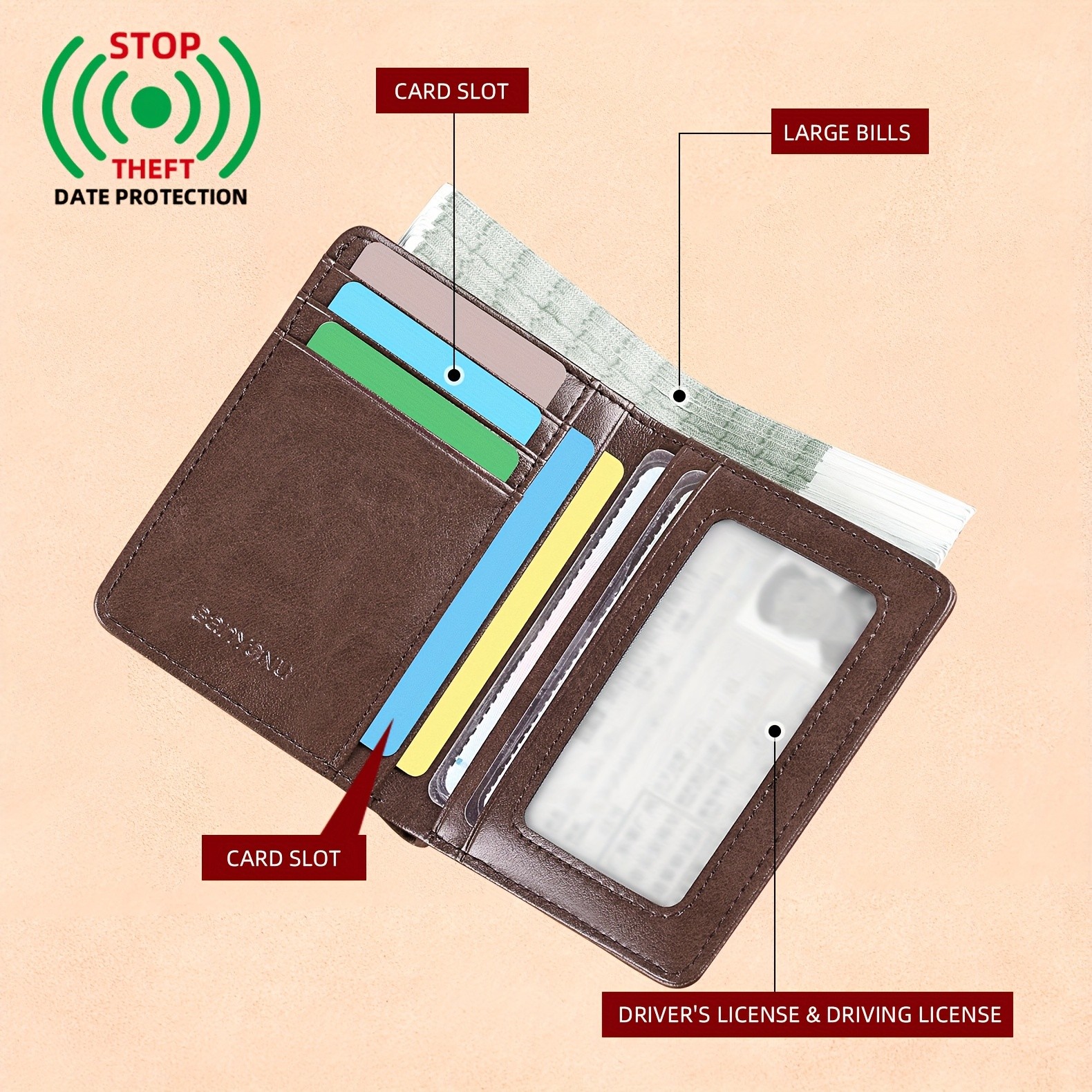 BANYANU Vintage Genuine Leather Men’s Wallet – Slim Top-Layer Cowhide with Multi-Card Holder & Secure Snap Closure