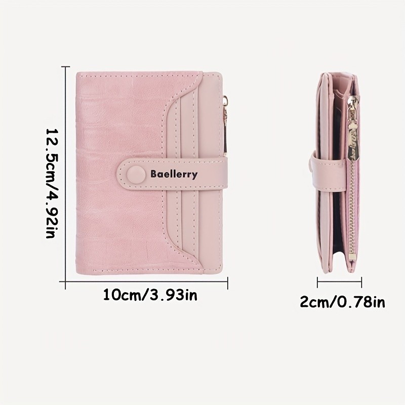 BAELLERRY Women’s 2023 Short Wallet – Buckle Sanded Mini Purse with Coin Holder (Carteras)