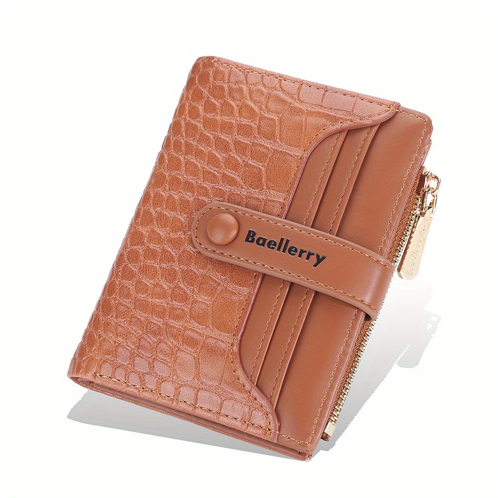 BAELLERRY Women’s 2023 Short Wallet – Buckle Sanded Mini Purse with Coin Holder (Carteras)