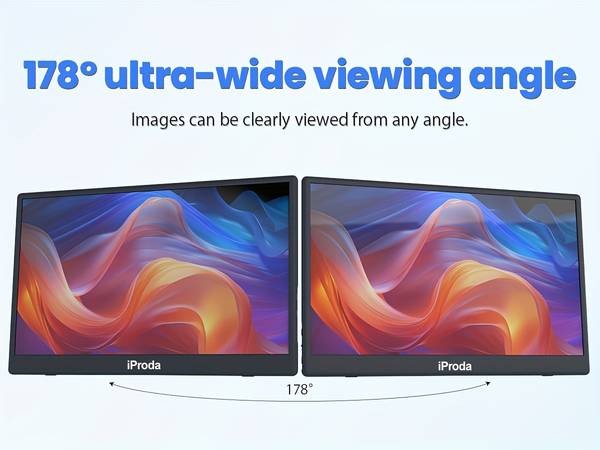 IPRODA 15.6" Portable Monitor – Full HD IPS Display for Gaming, Travel & Productivity