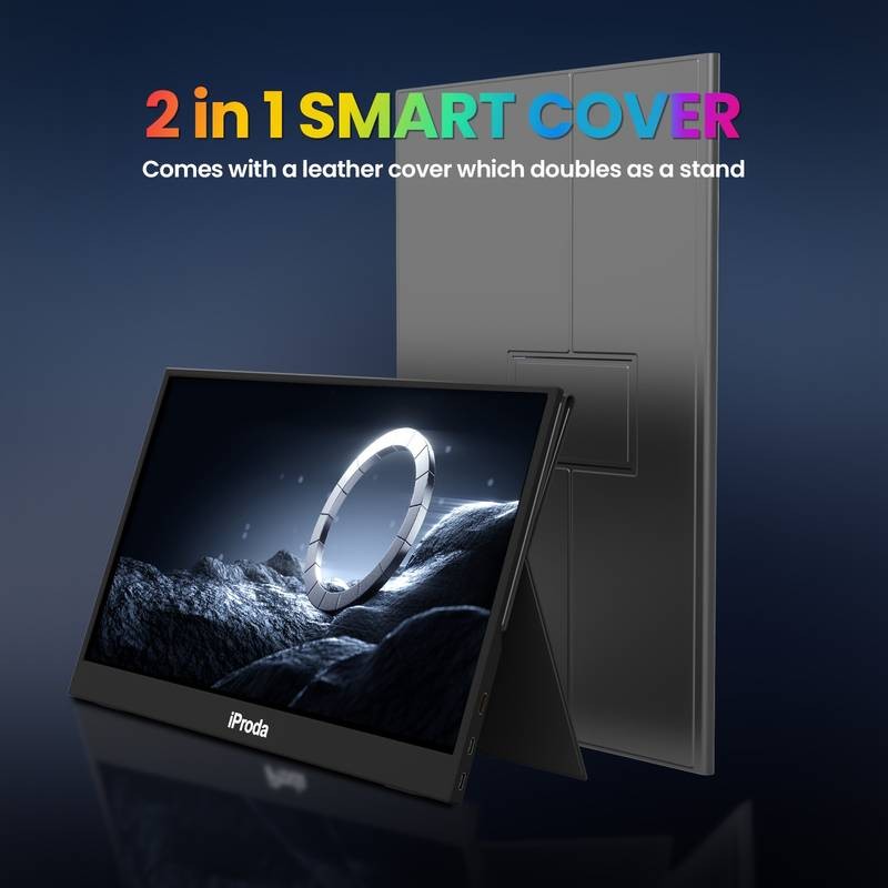 IPRODA 15.6" Portable Monitor – Full HD IPS Display for Gaming, Travel & Productivity
