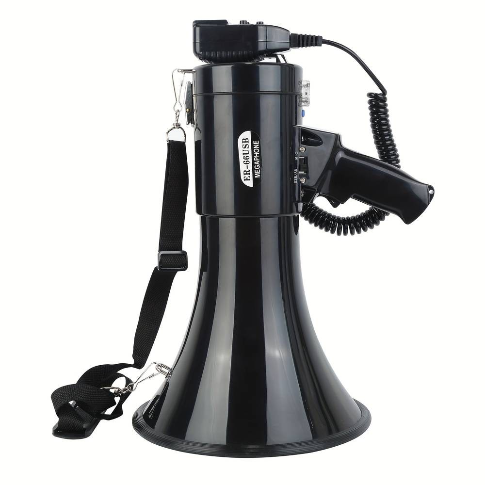 BS 50W Portable USB Loudspeaker & Megaphone – Powerful Sound, Detachable Mic & Recording Playback for Any Event