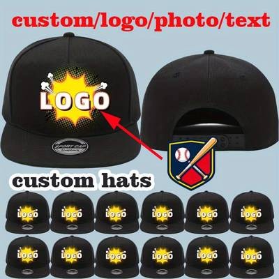 10pcs Customizable Flat Brim Baseball Caps – Durable Polyester Snapbacks for Teams, Events & Branding