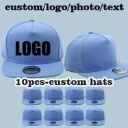 10pcs Customizable Flat Brim Baseball Caps – Durable Polyester Snapbacks for Teams, Events & Branding