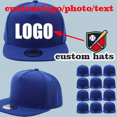 10pcs Customizable Flat Brim Baseball Caps – Durable Polyester Snapbacks for Teams, Events & Branding