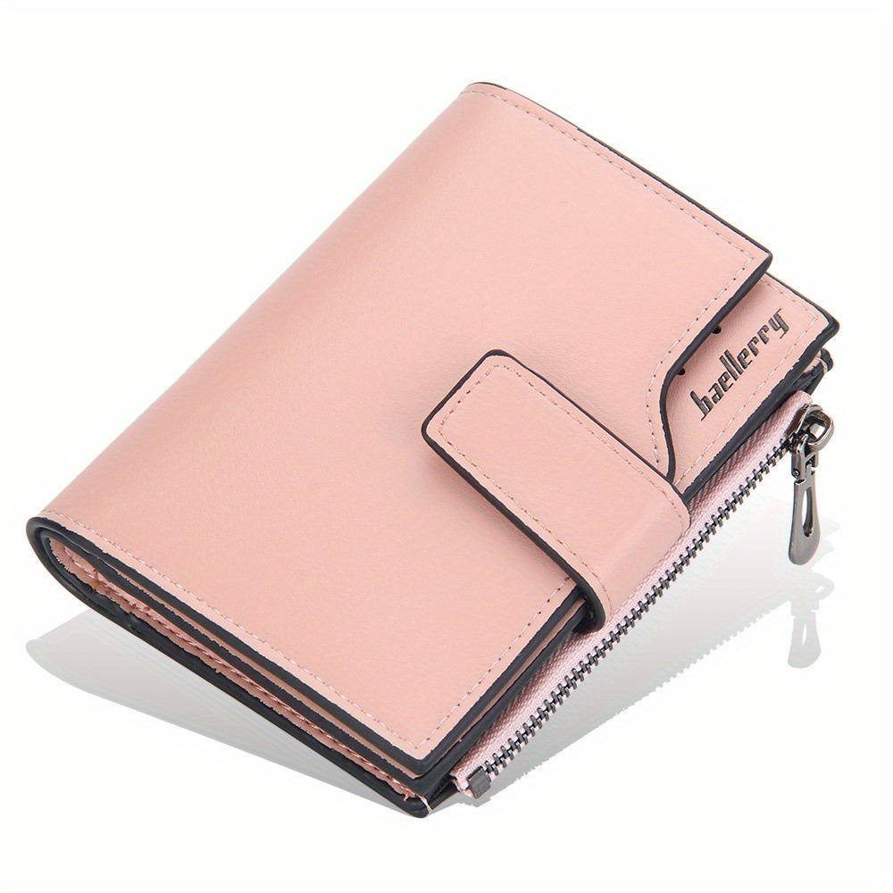 BAELLERRY Minimalist Solid-Color Short Wallet – Unisex Casual Coin Purse & Multifunctional Credit Card Holder